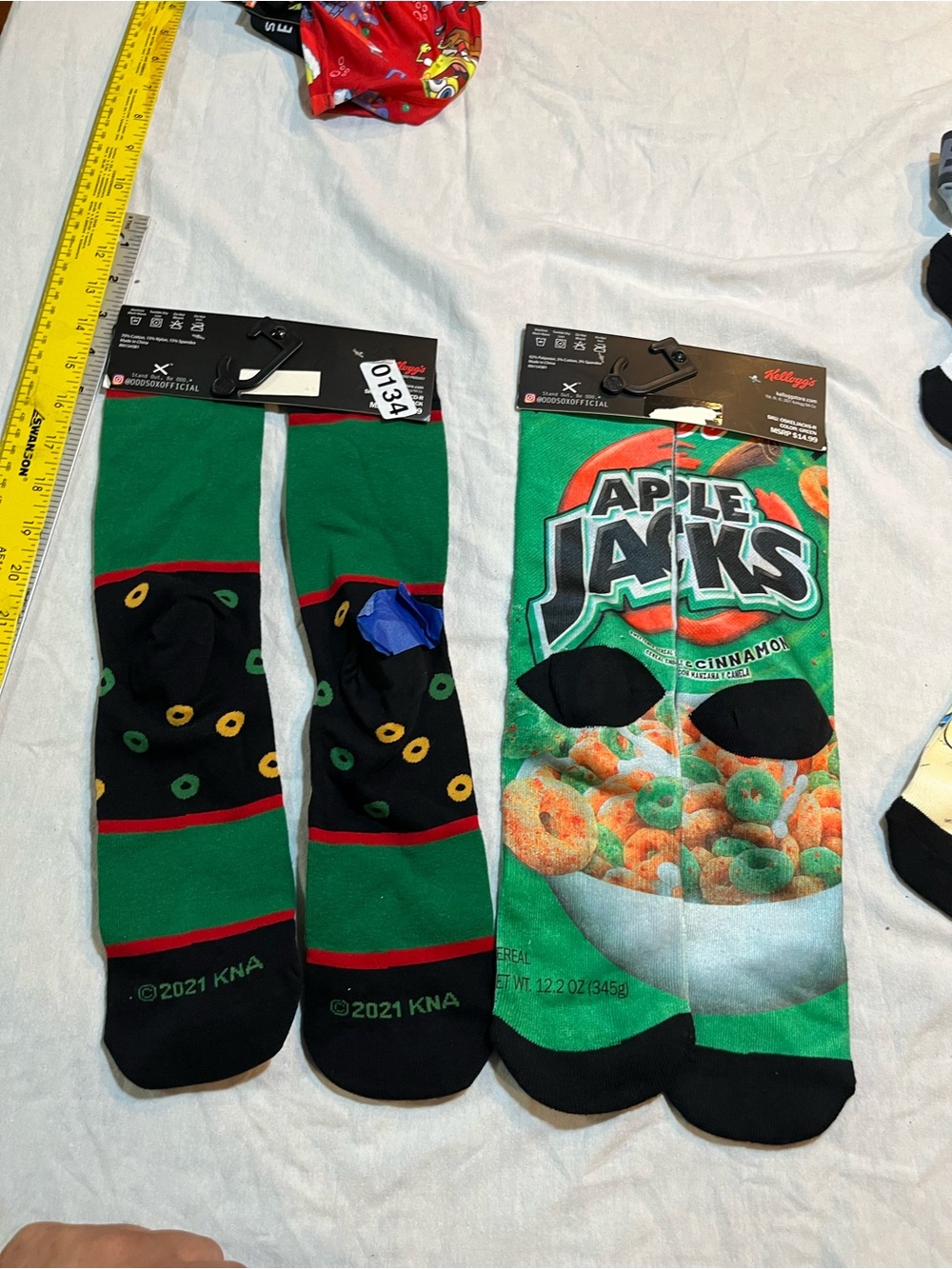 Kellogg's Apple Jacks Men’s Crew Socks - Green/Black